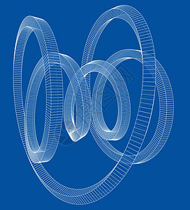 Torus 大纲 3d 矢量投影圆环路口装饰虫洞艺术蓝图立方体风格绘画插图图片