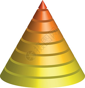 3D锥形金字塔 8个多彩层 矢量插图图片