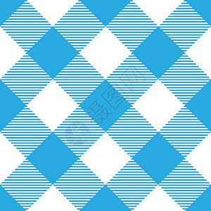 蓝色和白色的Lumberjawh 格子图案 对角安排 无缝矢量模式 简单老式纺织品设计图片