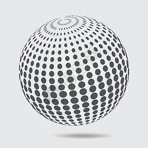 3D 球体标志半色调图案 圆形虚线设计元素 i背景图片