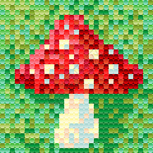Amanita蘑菇是用像素风格漆成的 供个人设计图片