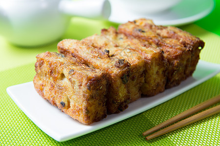 深炸南瓜米饼文化甜点盘子蛋糕早餐绿色食物油炸饮食烹饪图片
