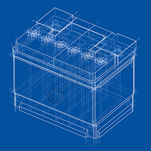 电瓶车轮廓  3 的矢量渲染绘画来源技术电池容量蓝图力量累加器活力等距图片