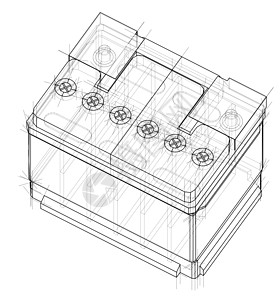 电瓶车轮廓  3 的矢量渲染工程师容量汽车细胞活力工程香椿蓝图力量技术图片