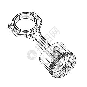 活塞草图  3 的矢量渲染技术运动金属引擎草稿插图等距工程圆圈工程师图片