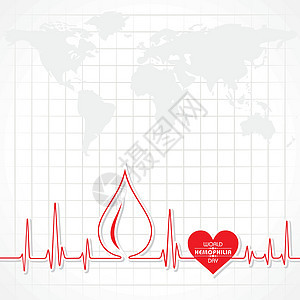 世界血友病日问候语的矢量图解动脉疾病横幅治愈保健卫生药品机构世界医院图片