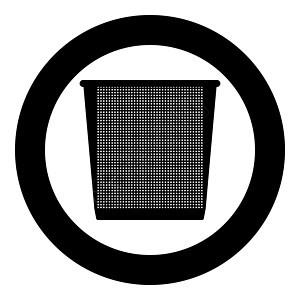 垃圾桶圆形或圆形的黑色图标篮子按钮回收商业灰色垃圾箱圆圈金属图片