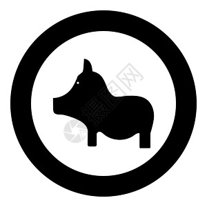 在圆圈或圆圆圈中 将黑色图标的黑颜色标贴在猪眼上图片