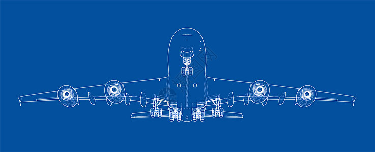 客机  3d 它制作图案航空蓝图速度旅游喷射空气技术航班商业天空图片