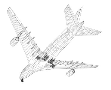 客机  3d 它制作图案假期旅游空气旅行航空航班天空草稿蓝图飞机图片