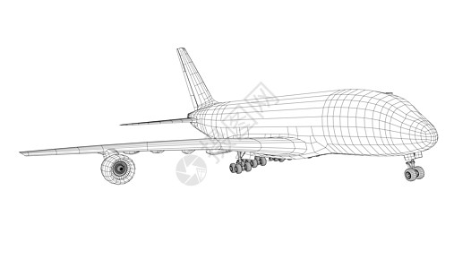 客机  3d 它制作图案喷射旅游乘客旅行假期飞机草稿运输商业技术图片