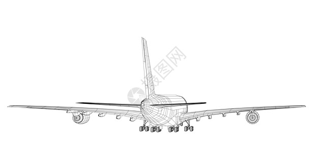 客机  3d 它制作图案技术草稿天空商业飞机乘客绘画喷射假期速度图片
