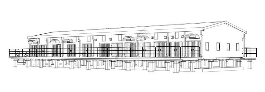 线框工业建筑运输设施建筑师办公室物流工厂送货码头车库生意背景图片