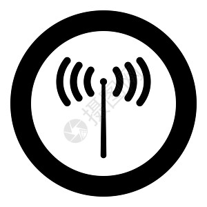 圆形无线电信号图标黑色电脑网络播送技术电话电子网站海浪互联网天线图片