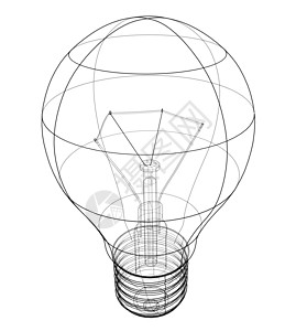 轮廓灯泡 韦克托插图互联网艺术创造力草图绘画力量蓝图家庭技术图片