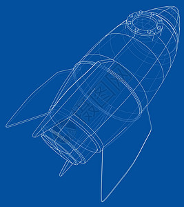 火箭素描  3 的矢量渲染插图飞船绘画艺术草图蓝图背景图片
