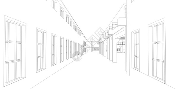 工厦大纲黑色城市草图场景建筑物3d工程建筑学工业蓝图图片
