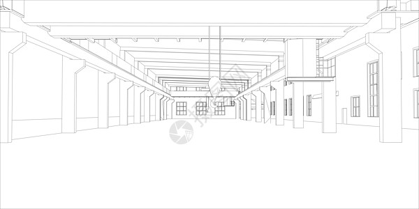 工厦大纲建筑学城市工程3d建筑物场景工业工厂黑色活动图片