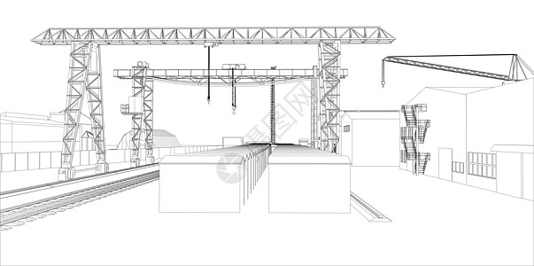工厦大纲白色3d活动城市框架建筑物草图建筑学场景工业图片