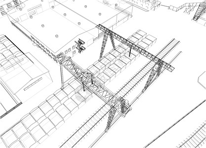 工厦大纲工业框架建筑学建筑物黑色活动场景草图3d房子图片