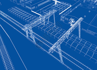 工厂3D图工厦大纲城市3d房子草图框架黑色工业建筑学活动工厂背景