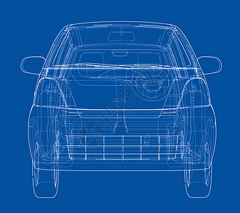 小型车草图保险杠框架插图陈列室3d工程蓝图车辆运输绘画图片