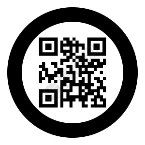 QR 代码图标黑色圆圈或圆形物品产品购物电话技术编码扫描条码二维码数据图片