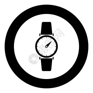 圆形或圆圈中的手表图标黑色配饰时间手镯技术男性界面警报带子手腕电子图片