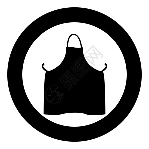圆形或圆形的厨房围裙图标黑色工作男人服务烹饪女性厨师仆人圆圈商业织物图片