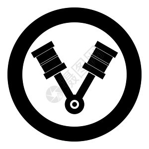 圆形或圆圈中的活塞图标黑色燃料齿轮零件工具车辆维修技术员发动机机械技术图片