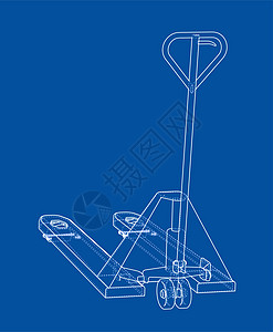 手动托盘车草稿运输工业平台仓库绘画工厂液压货物技术图片