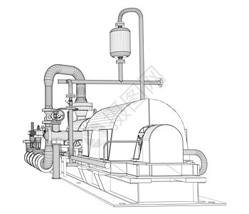 有线框架工业泵资源活力发动机压力管道气体楼梯引擎配件平台图片