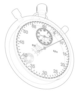秒表或计时器 sketc闹钟跑表时间警报艺术3d运动绘画蓝图技术图片