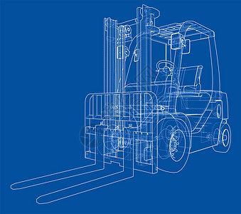 Forklift概念 3d 插图贮存货运运输货物装载机汽车仓库载体工业商品图片