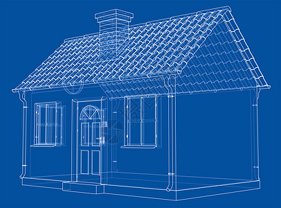带瓦屋顶的小房子3d建筑草稿抵押房子住房商业建筑学贸易绘画背景图片
