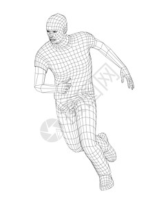 线框跑马艺术竞赛跑步身体白色运动短跑慢跑训练运动员图片