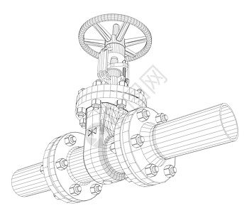 工业阀门  3d 它制作图案管道白色工程金属绘画草图龙头管子螺栓植物图片