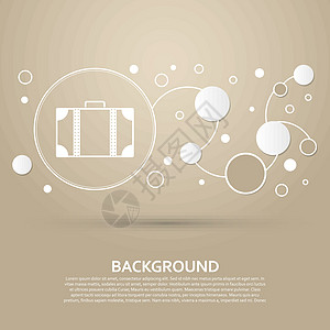 褐色背景的行李图标 具有优雅风格和现代设计信息图 矢量图片