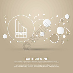 棕色背景上的木琴图标 具有优雅的风格和现代设计信息图表 韦克托图片