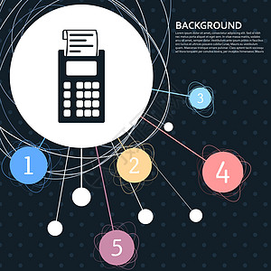 带有背景到点的计算器图标 并有信息地理样式 矢量图片