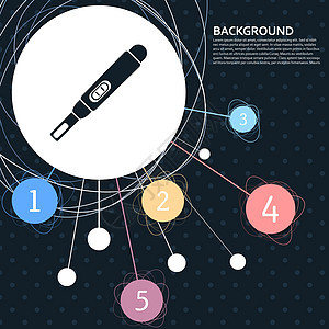 怀孕测试图标与背景到点和信息图表样式 韦克托图片