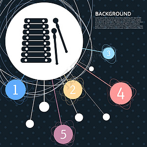 木琴图标 与点和信息图表样式的背景 韦克托图片