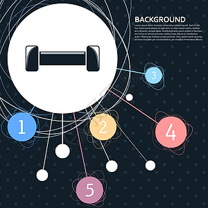 带背景到点的哑铃图标和信息图风格 矢量图片