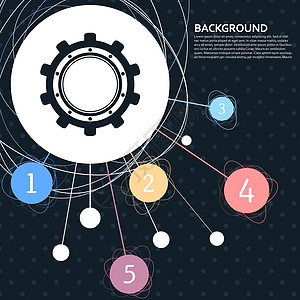 Gearcog 图标与背景到点和信息图表样式 韦克托图片