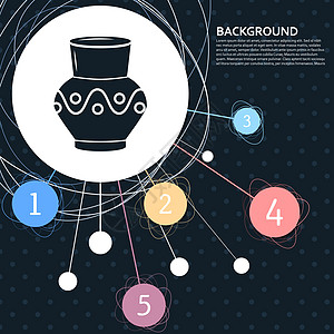图标与背景到点和信息图表样式 韦克托插图餐厅收藏用具陶器植物群投手陶瓷装饰商品图片