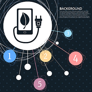 电缆连接到电话图标 背景为点和信息图表样式 韦克托图片