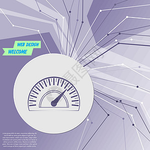 紫色抽象现代背景上的车速表图标 各个方向的线条 为您的广告留出空间 韦克托图片