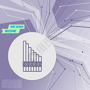民谣音乐紫色抽象现代背景上的木琴图标 各个方向的线条 为您的广告留出空间 韦克托设计图片