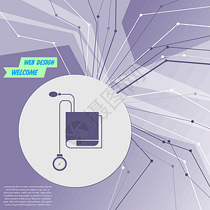 紫色抽象现代背景的血压检查器 所有方向的线条 有您的广告空间 矢量( Victor)图片