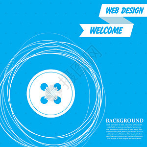 蓝色背景上的衣服图标按钮 周围有抽象圆圈 并为您的文本放置 韦克托图片